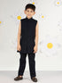 Boy's' Navy Blue Open Indowestern Set